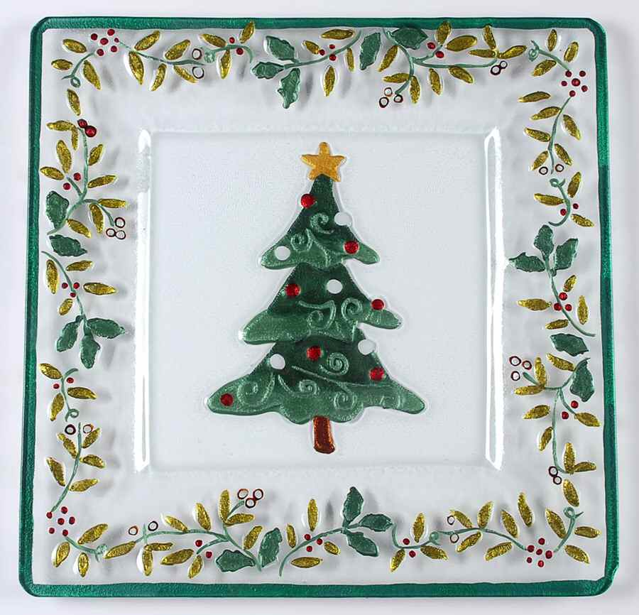 Winterberry 13" Glassware Square Platter by Pfaltzgraff-1
