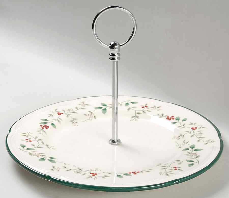 Winterberry Round Serving Plate with Handle (DP) by Pfaltzgraff-1