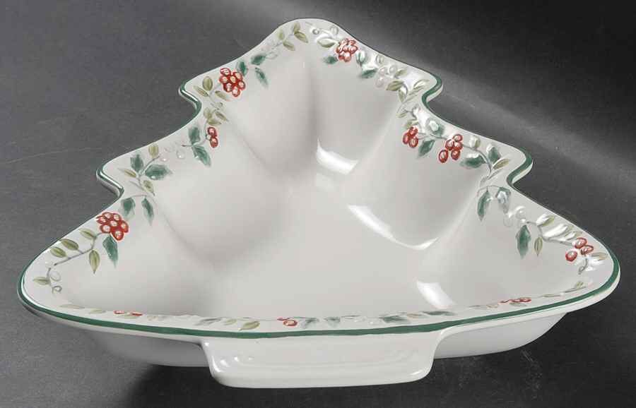 Winterberry Sculpted Handpainted Tree Shaped Bowl by Pfaltzgraff-1