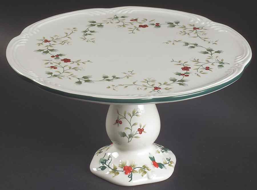 Winterberry 10" Diameter Pedestal Cake Stand by Pfaltzgraff-1