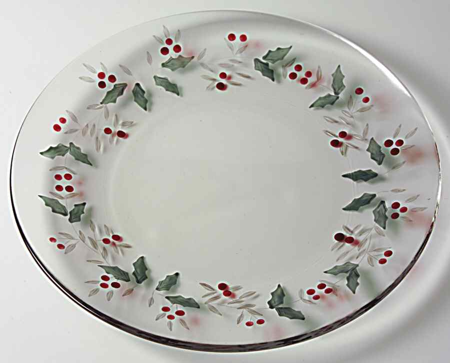 Winterberry Hand Painted Glass Dessert Plate by Pfaltzgraff-1