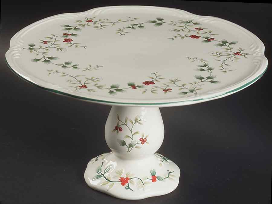 Winterberry 11" Diameter Pedestal Cake Stand by Pfaltzgraff-1