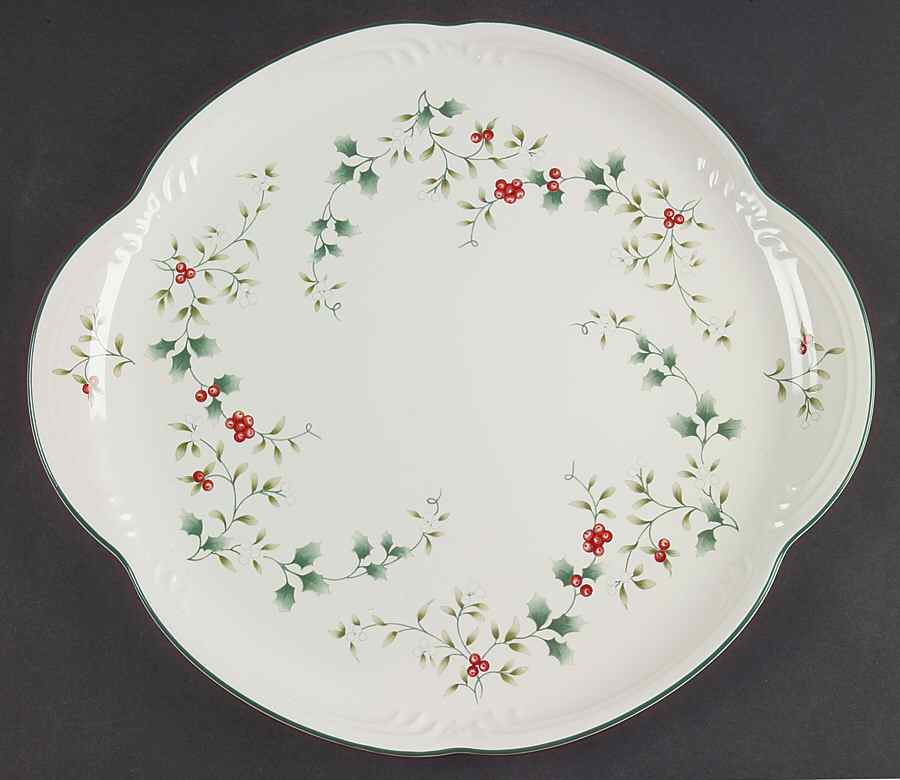 Winterberry Handled Cake Plate by Pfaltzgraff-1
