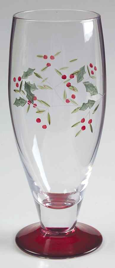 Winterberry 12 Oz Footed Handpainted Glassware Highball by Pfaltzgraff-1