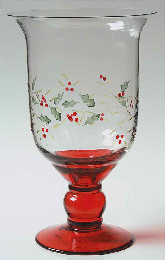 Winterberry Handpainted Glass Hurricane Lamp by Pfaltzgraff-1