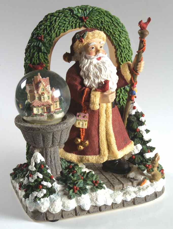 Winterberry Santa Musical Figurine by Pfaltzgraff-1