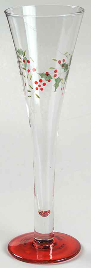 Winterberry 4 Oz Hand Painted Glassware Champagne Flute by Pfaltzgraff-1