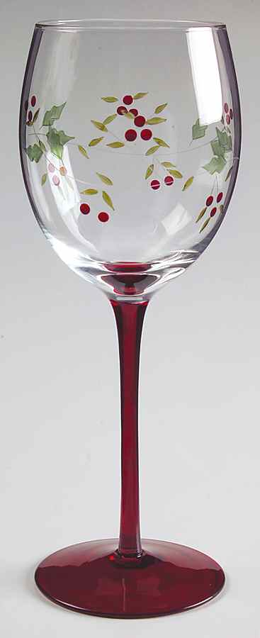 Winterberry 12 Oz Handpainted Glassware Wine by Pfaltzgraff-1