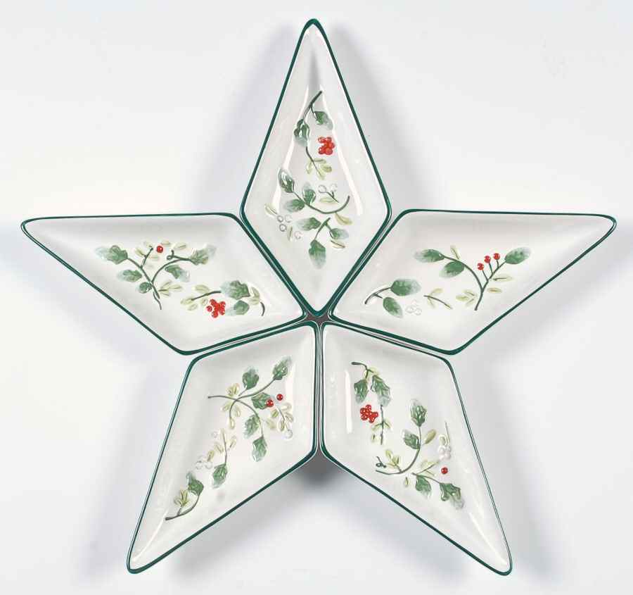 Winterberry 5 Individual Sections Star Shaped Dish by Pfaltzgraff-1