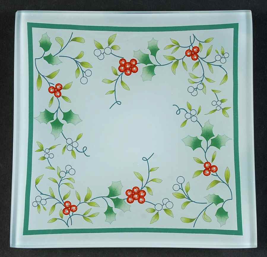 Winterberry 7" Glassware Square Platter by Pfaltzgraff-1