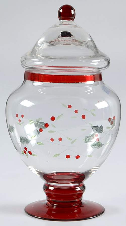 Winterberry 8" Glass Apothecary Jar & Lid by Pfaltzgraff-1