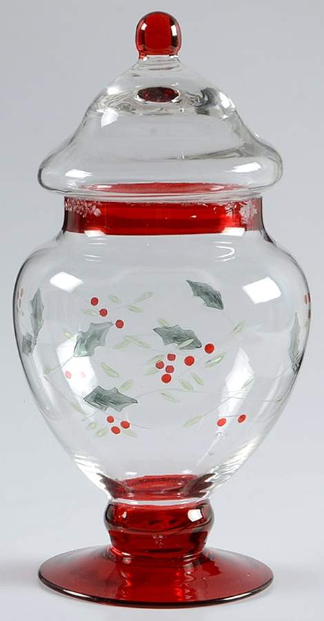 Winterberry 7" Glass Apothecary Jar & Lid by Pfaltzgraff-1