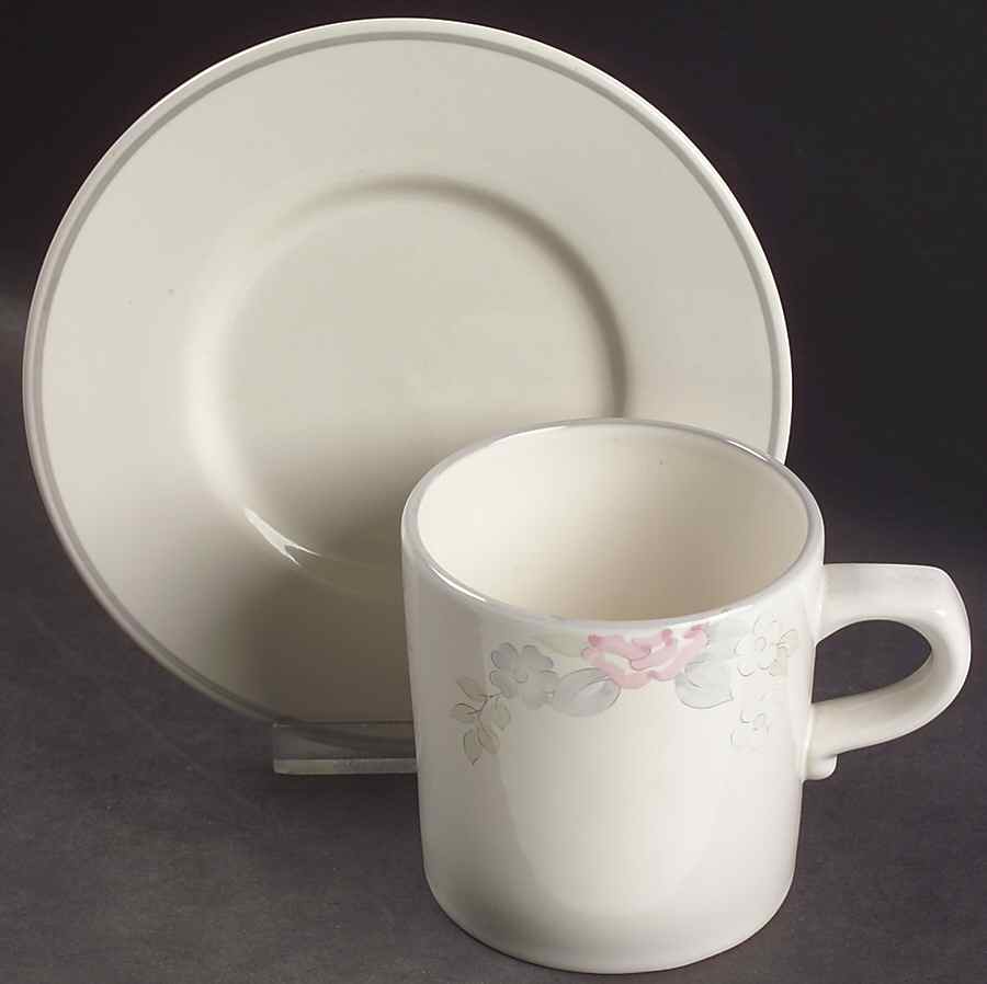 Wyndham Flat Cup & Saucer Set by Pfaltzgraff-1
