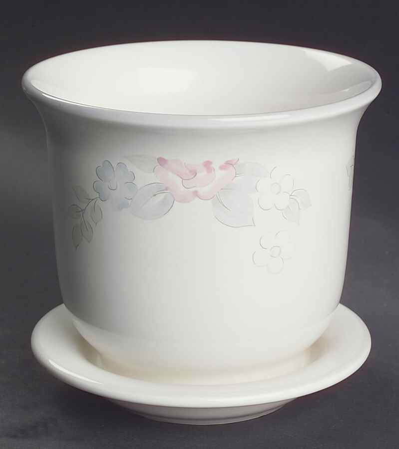 Wyndham 4" Flower Pot with Underplate by Pfaltzgraff-1