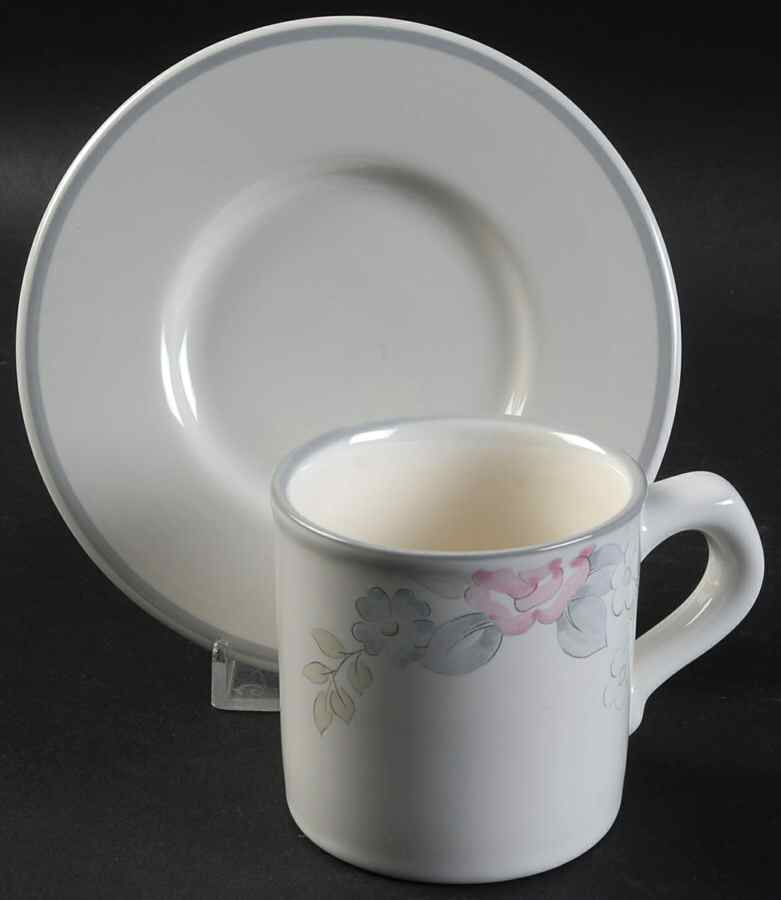Wyndham Flat Demitasse Cup & Saucer Set by Pfaltzgraff-1
