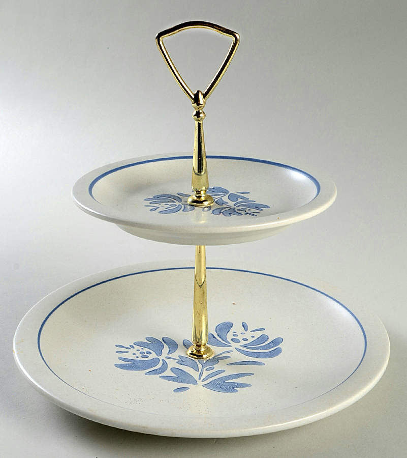Yorktowne 2 Tiered Serving Tray (Dplm1 & Spsm) by Pfaltzgraff-1