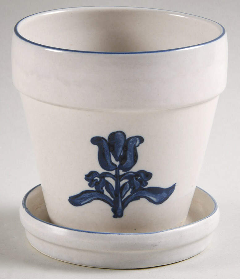 Yorktowne 4" Flower Pot & Underplate by Pfaltzgraff-1
