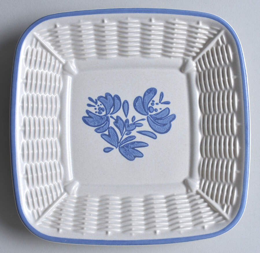 Yorktowne Open Candy Dish with Wicker Trim by Pfaltzgraff-1