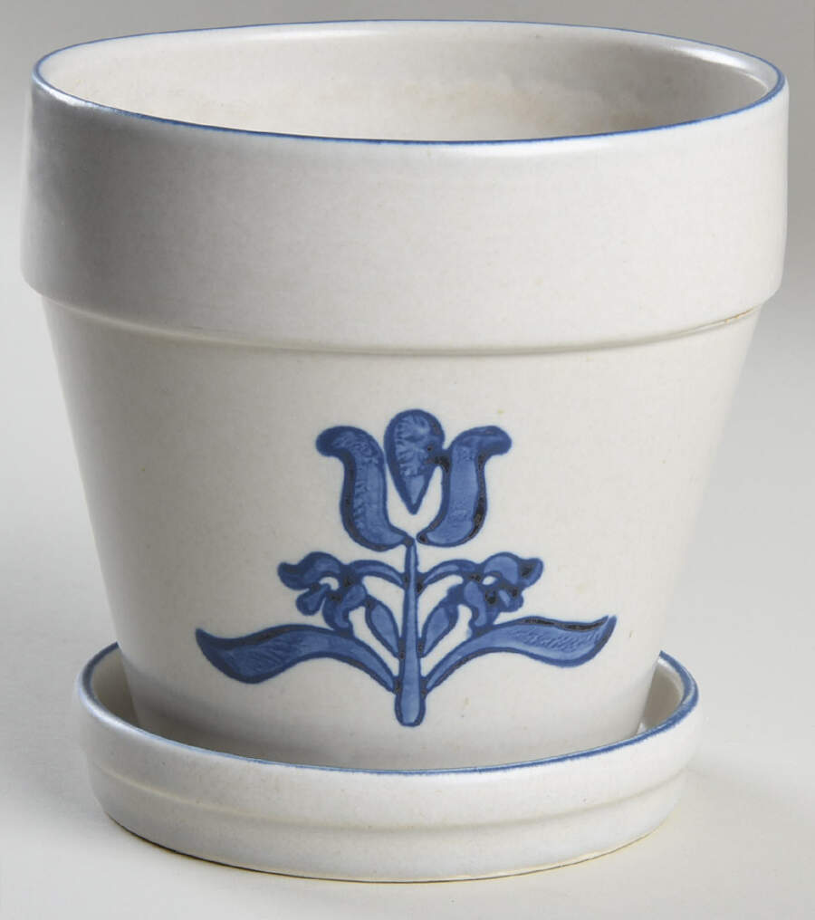 Yorktowne 4" Flower Pot with Underplate by Pfaltzgraff-1