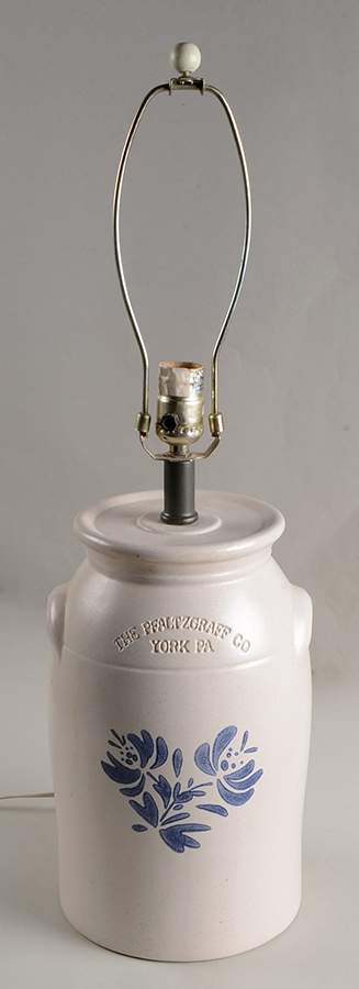 Yorktowne Large Crock Lamp No Shade by Pfaltzgraff-1