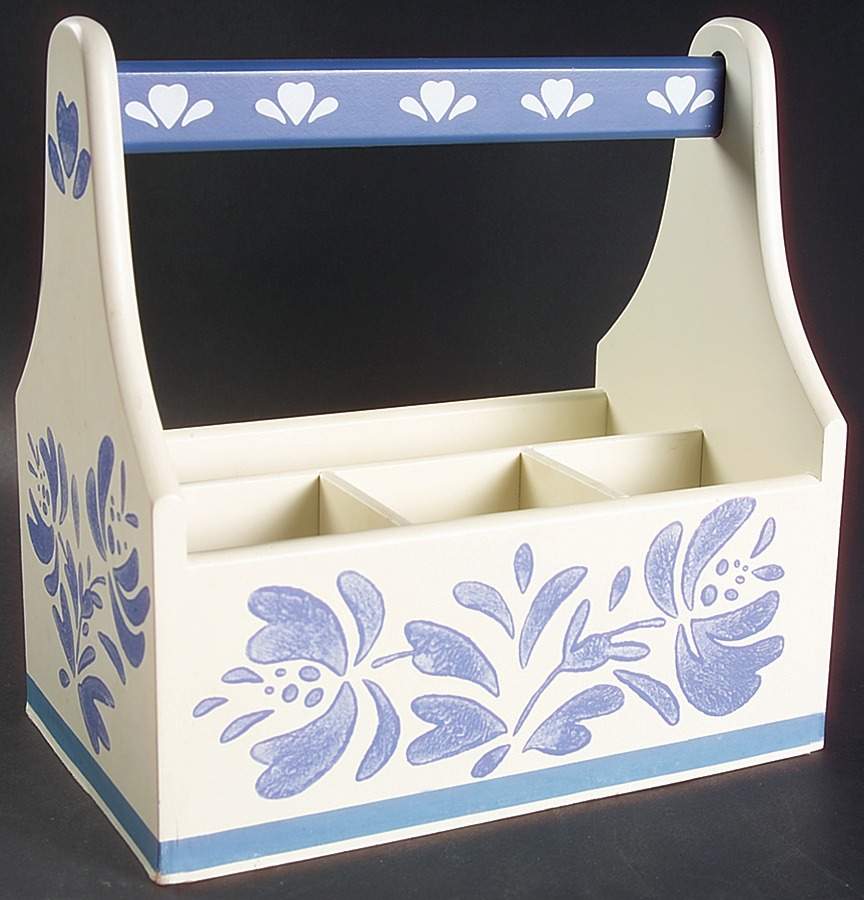 Yorktowne Wood Silverware/Napkin Caddy by Pfaltzgraff-1