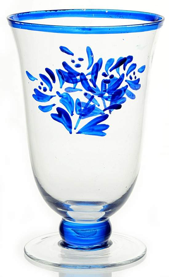 Yorktowne 18 Oz Handpainted Glass Footed Iced Tea by Pfaltzgraff-1