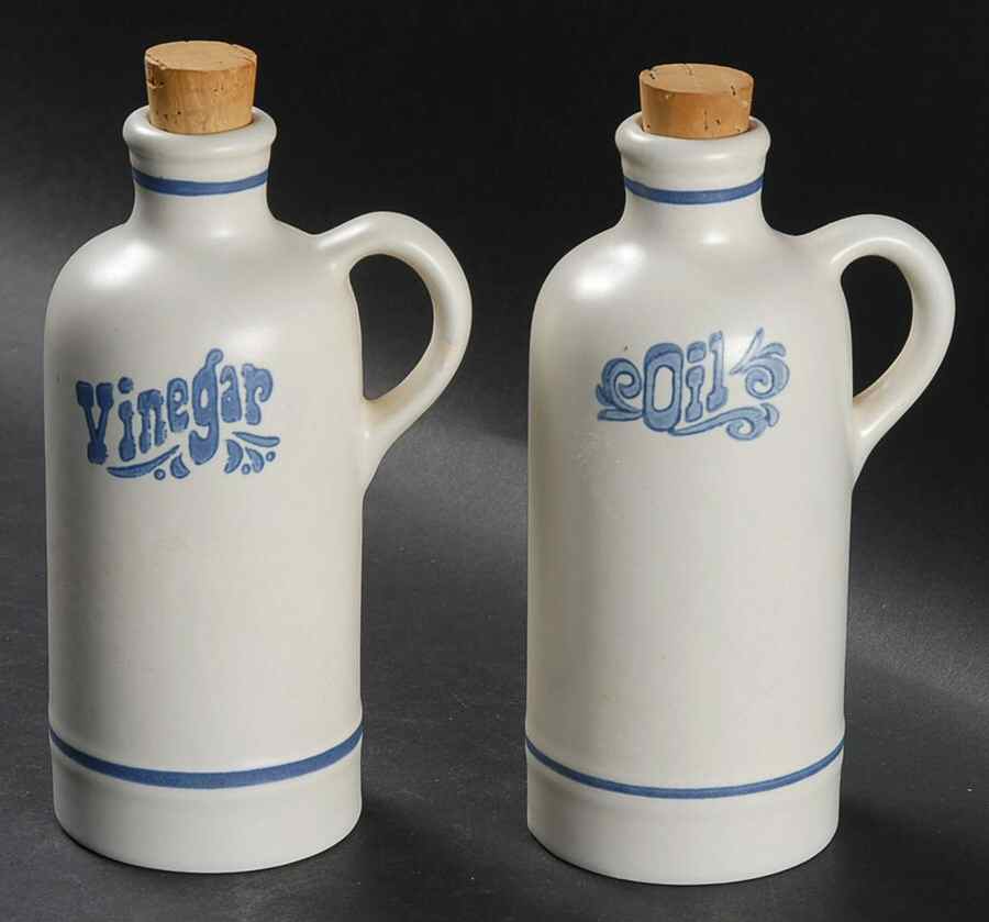 Yorktowne Vinegar and Oil with Cork Stoppers by Pfaltzgraff-1