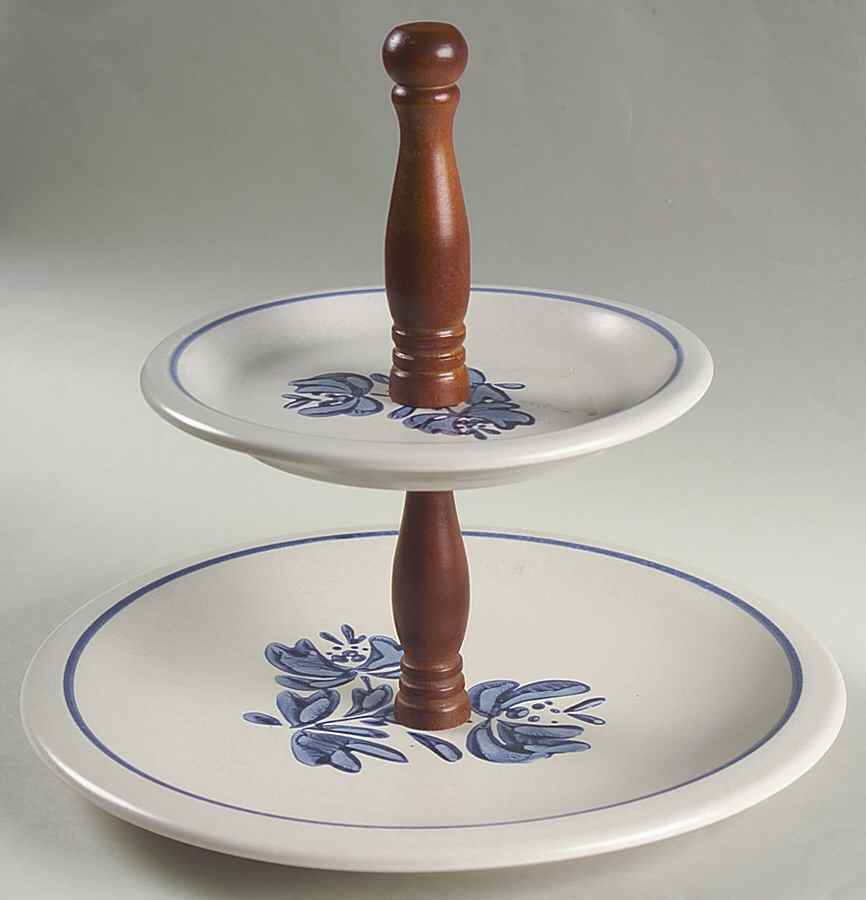 Yorktowne 2 Tiered Serving Tray (Dplm1 & Spsm) by Pfaltzgraff-1
