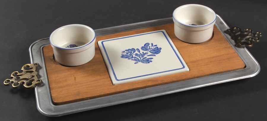Yorktowne Metal Tote Tray (Tile & 2 Dips) by Pfaltzgraff-1