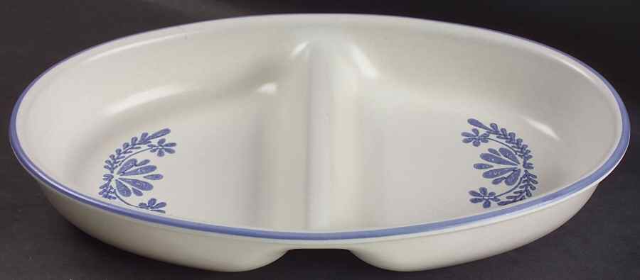 Yorktowne 12" Oval Divided Vegetable Bowl by Pfaltzgraff-1