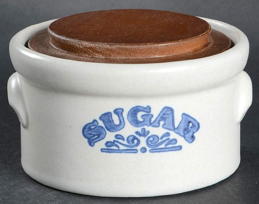 Yorktowne Sugar Bowl & Wood Lid by Pfaltzgraff-1