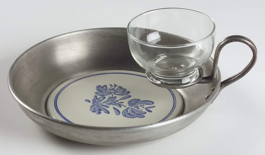 Yorktowne 2-Piece Metal Chip and Dip with Glass Bowl by Pfaltzgraff-1