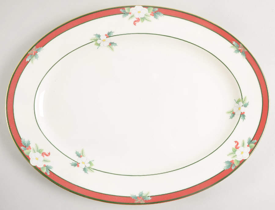 Yuletide (Bone) 14" Oval Serving Platter by Pfaltzgraff-1
