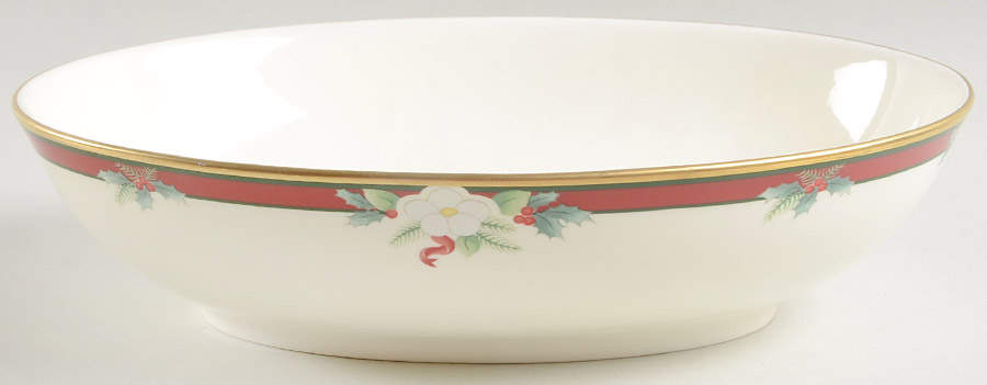 Yuletide (Bone) 10" Oval Vegetable Bowl by Pfaltzgraff-1