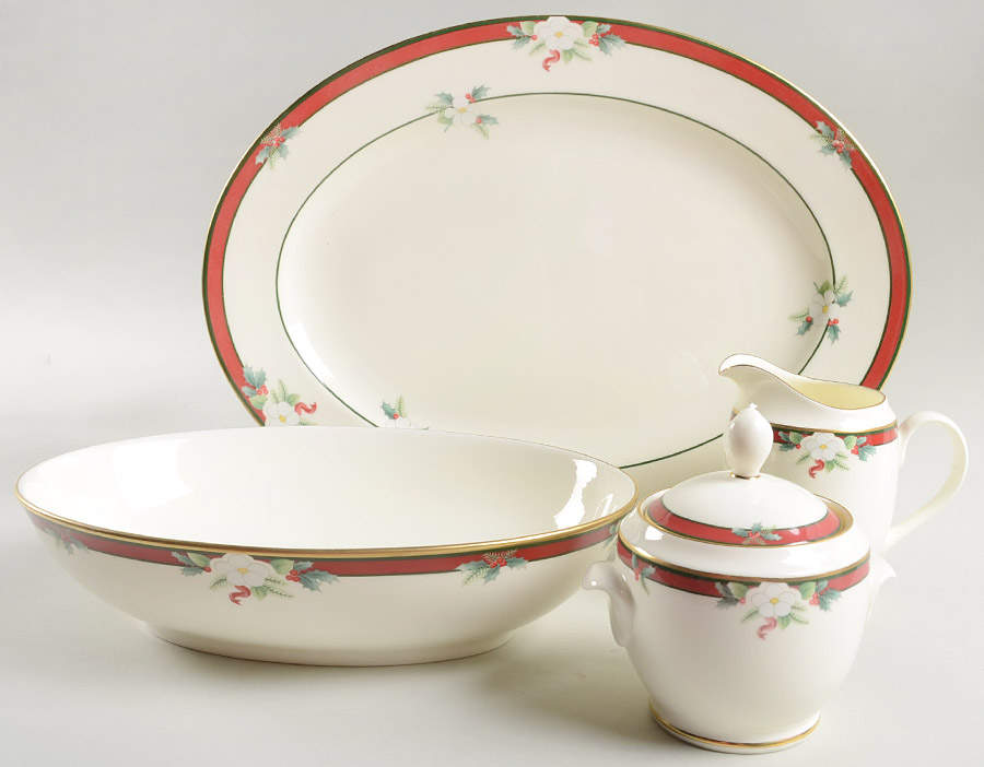 Yuletide (Bone) 5 Piece Hostess Set by Pfaltzgraff-1