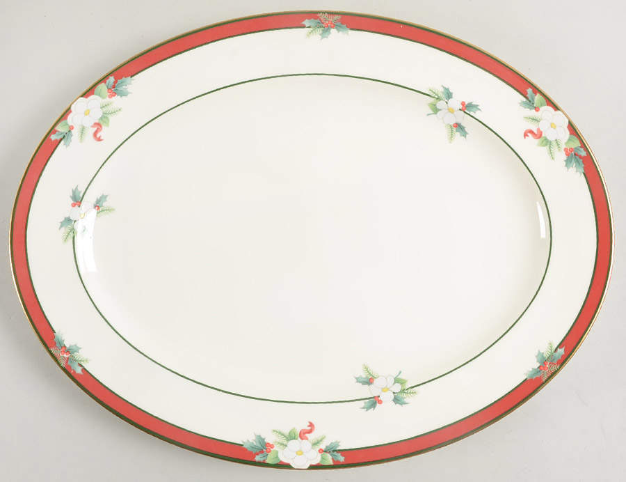 Yuletide (Bone) 14" Oval Serving Platter by Pfaltzgraff-1