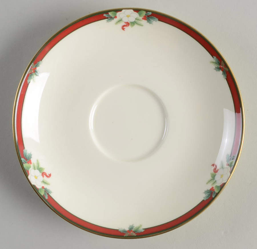 Yuletide (Bone) Saucer for Footed Cup by Pfaltzgraff-1