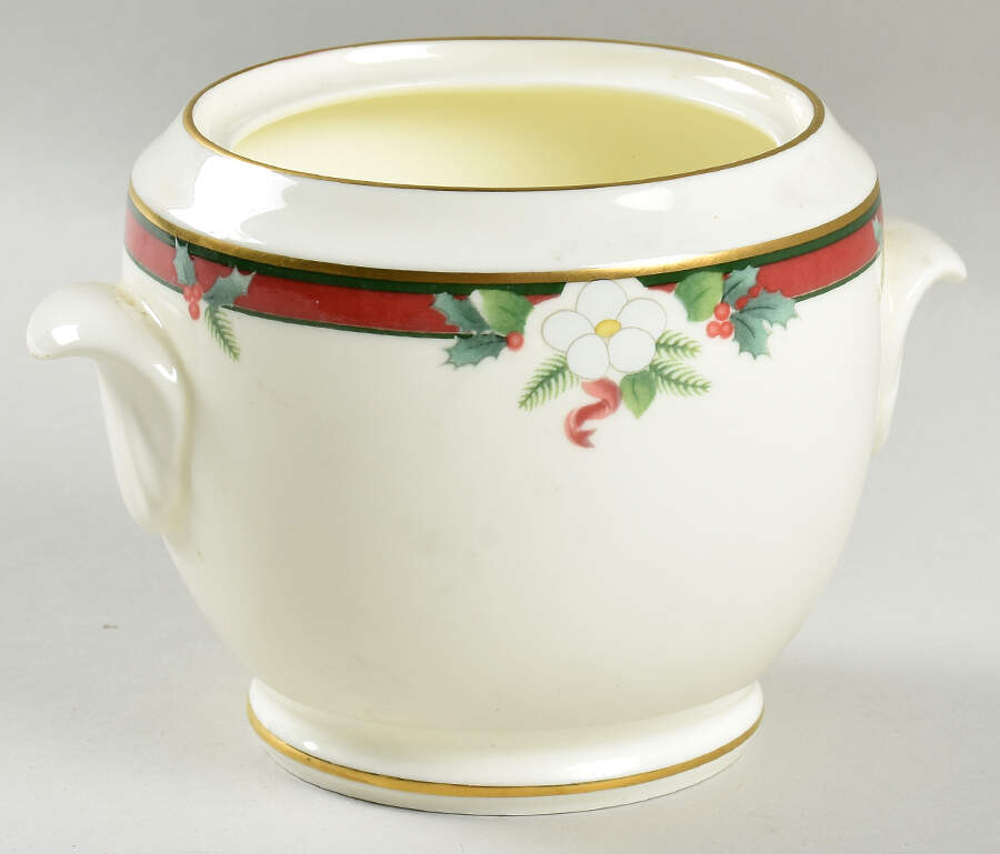 Yuletide (Bone) Sugar Bowl No Lid by Pfaltzgraff-1