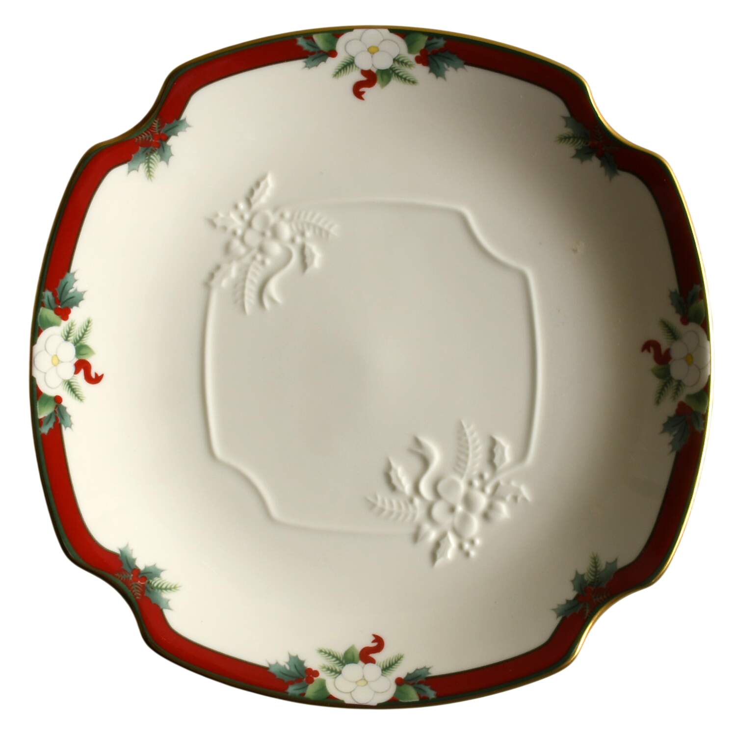 Yuletide (Bone) 7" Sweet Meat Dish by Pfaltzgraff-1