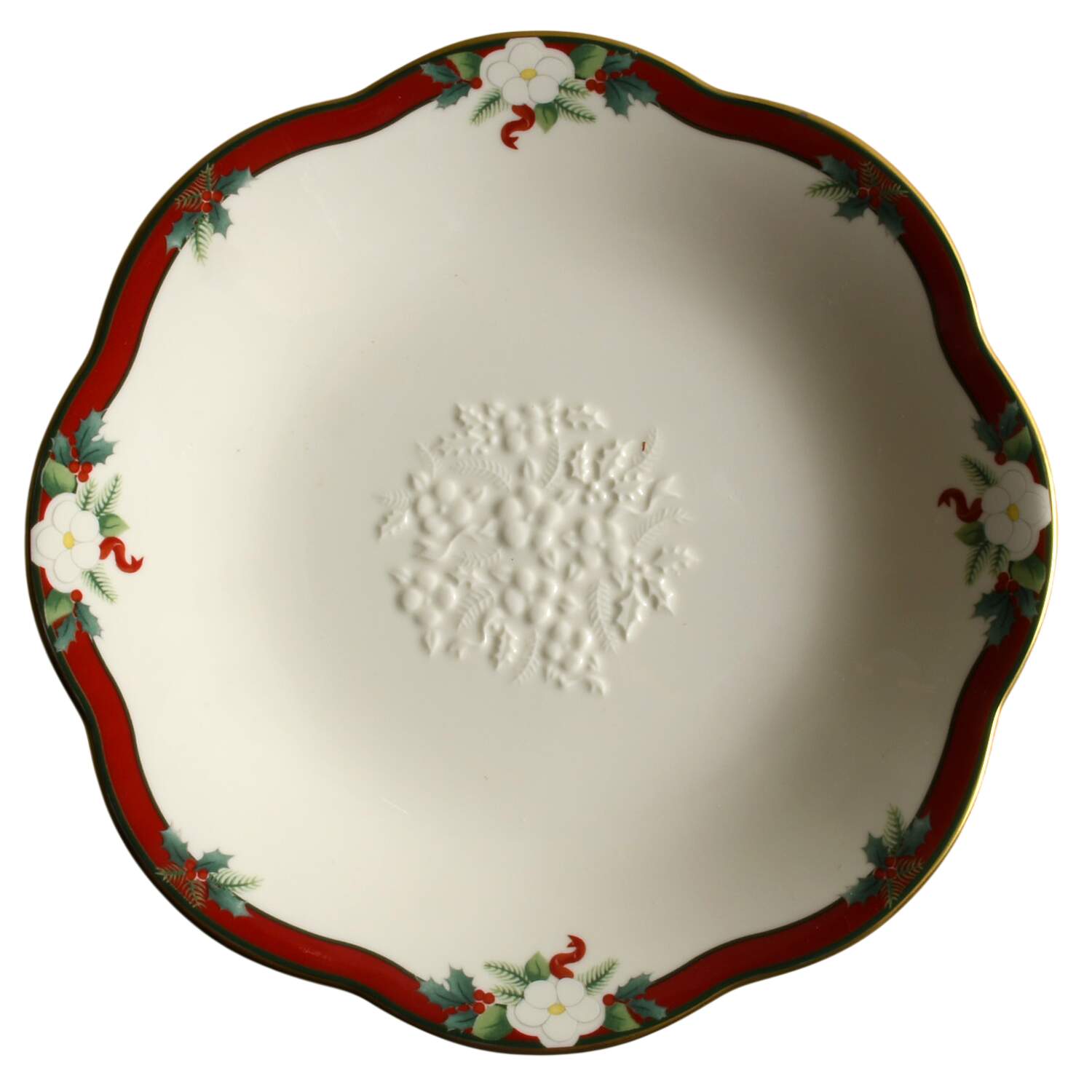 Yuletide (Bone) Open Candy Dish by Pfaltzgraff-1