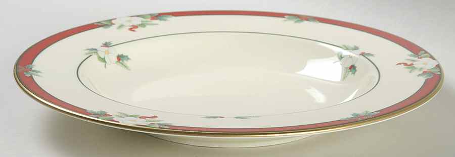 Yuletide (Bone) Large Rim Soup Bowl by Pfaltzgraff-1