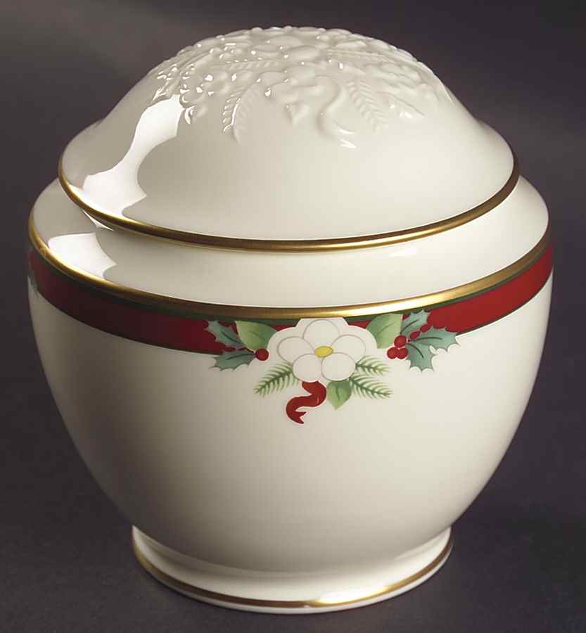 Yuletide (Bone) Candy Box & Lid by Pfaltzgraff-1