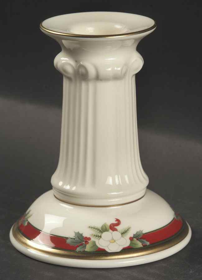 Yuletide (Bone) Small Candlestick by Pfaltzgraff-1