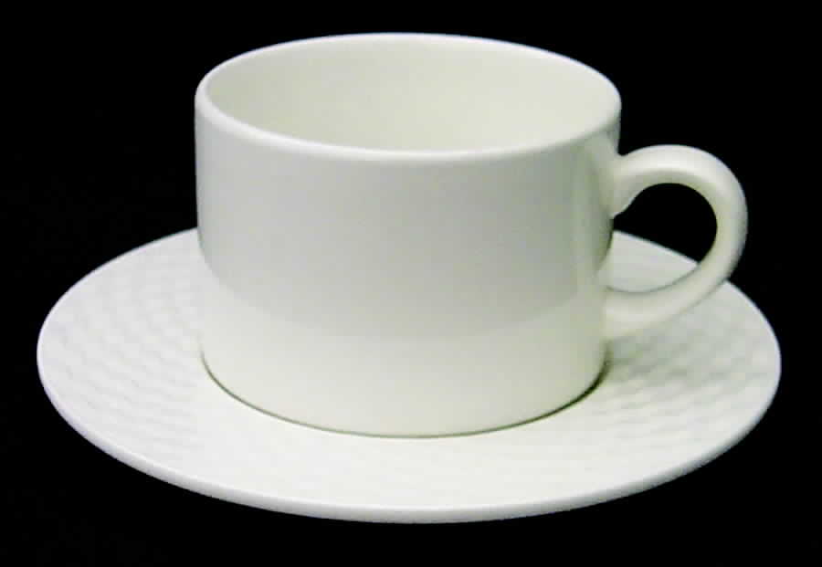 President White Flat Cup & Saucer Set by Pagnossin-1