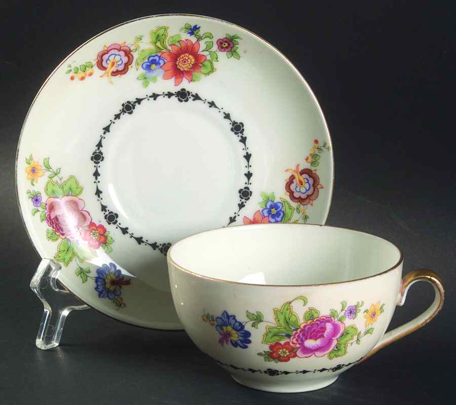 PHE8 Flat Cup & Saucer Set by Phoenix (Czech)-1