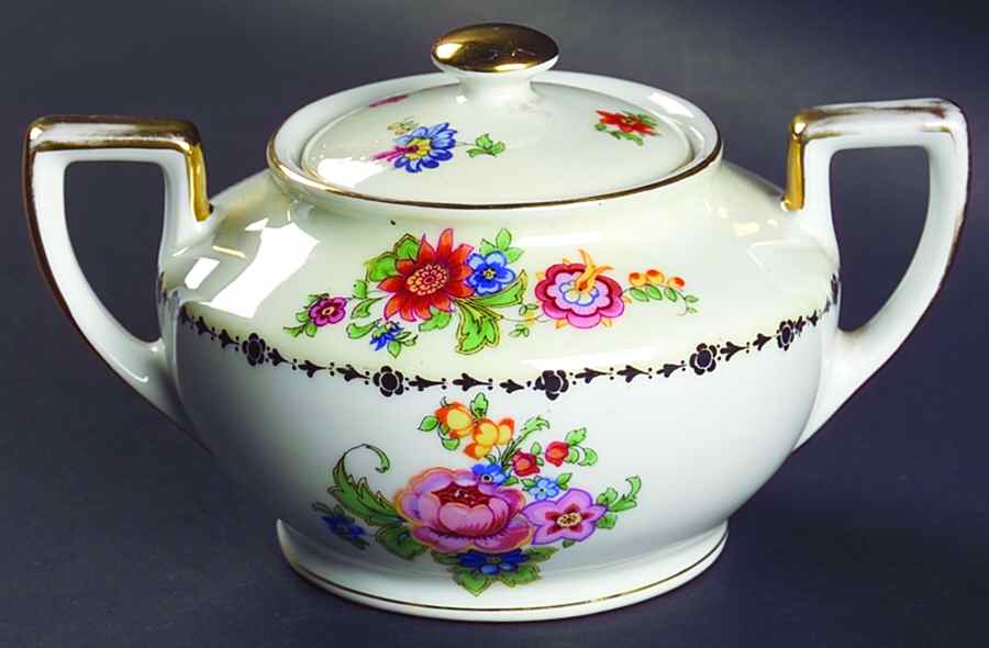 PHE8 Sugar Bowl & Lid by Phoenix (Czech)-1