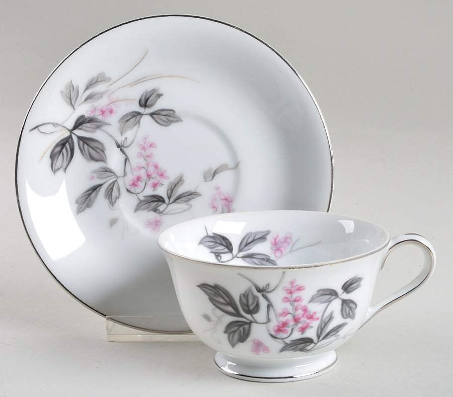 Pink Dawn Footed Cup & Saucer Set by Phoenix (Japan)-1