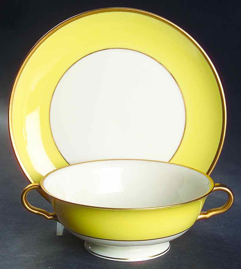 1005A-201 Footed Cream Soup Bowl & Saucer Set by Pickard-1