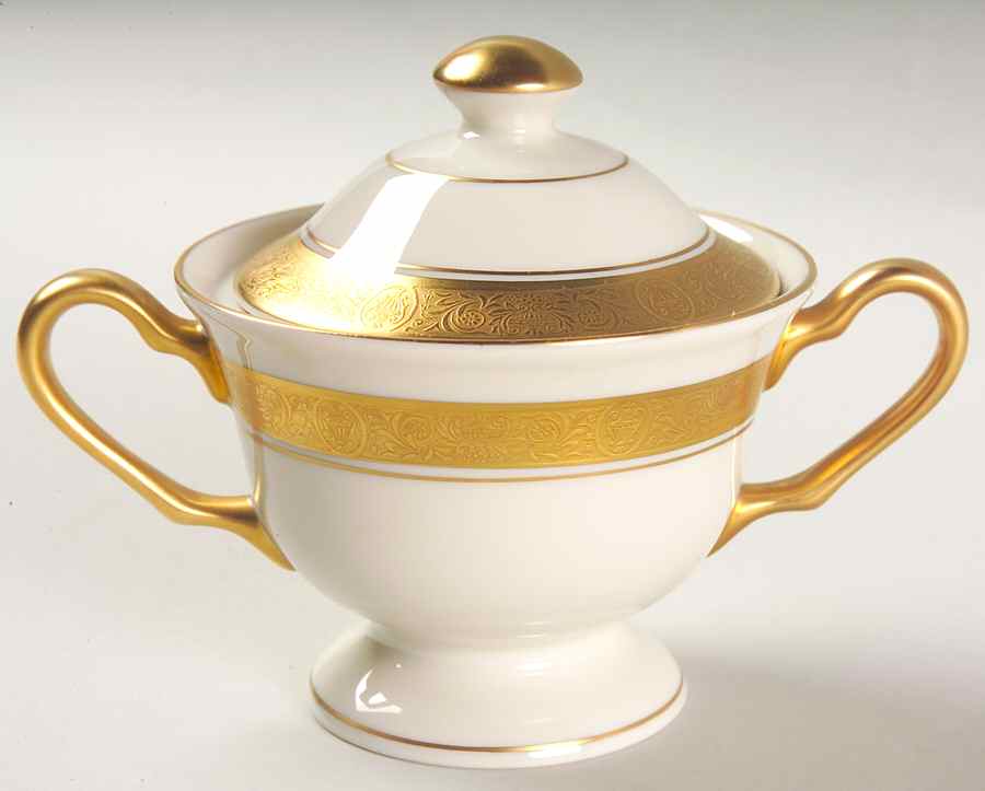 Athenian Sugar Bowl & Lid by Pickard-1