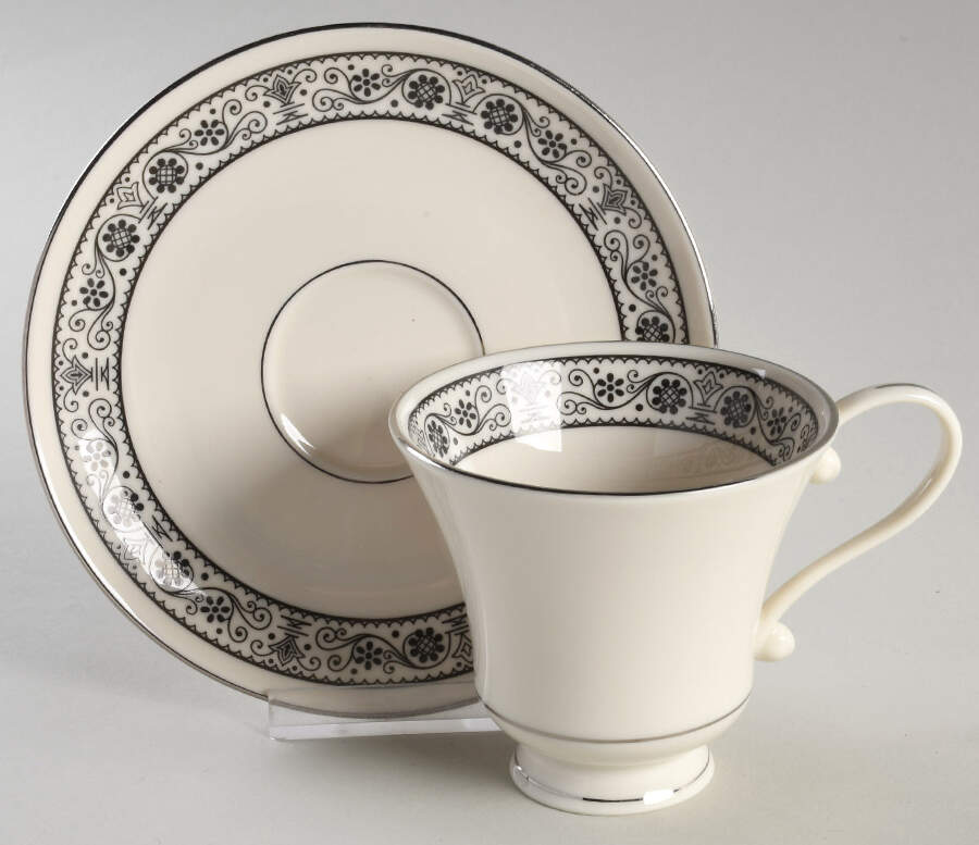 Barcelona Footed Cup & Saucer Set by Pickard-1
